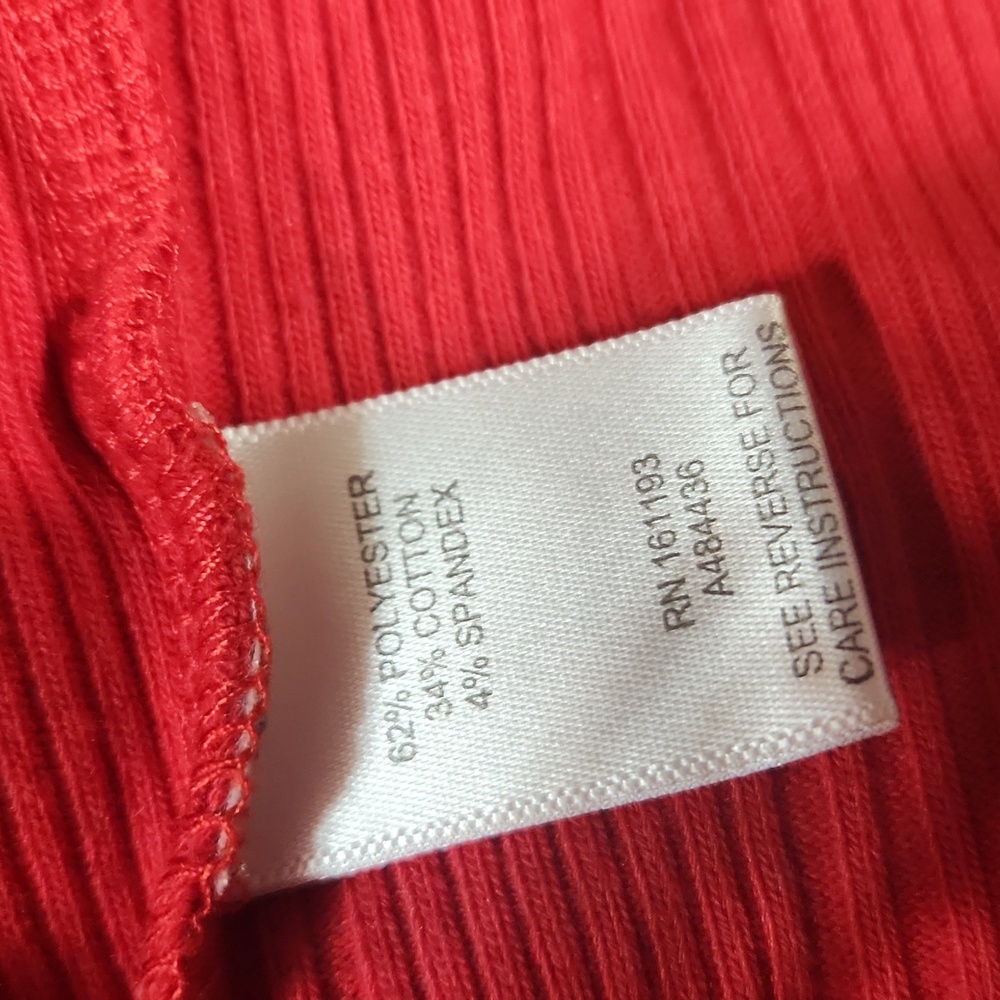 Small Ruffled Red Ribbed Sweater - image 5